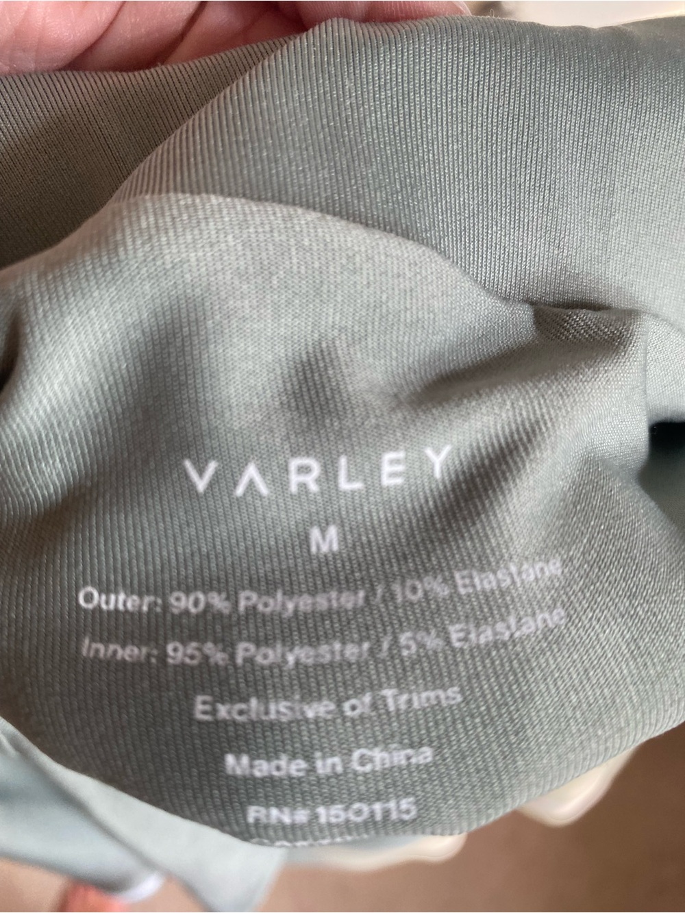 Varley White Ribbed-Collar Logo Tee - Picture 4 of 5